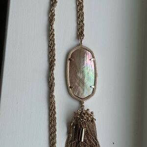 Kendra Scott Rose Gold Necklace with Iridescent Pendant